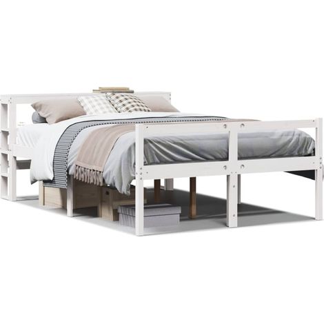 Maison Exclusive - Letto Anziani con Testiera Bianco 120x190cm Legno Massello Pino