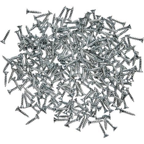 300 - Vis à bois - Vis aggloméré - Filetage total - Tête fraisée Empreinte PZ - Bois tendres Assemblages - Gris 3,0x16cm (1/5)