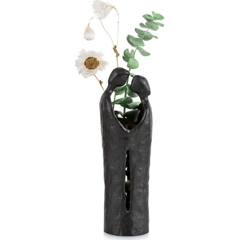 Fer Anniversary Cadeau pour Couple - Noir Metal Couple Sculpture Cadeaux pour Femmes Femme Ami Petite Amie
