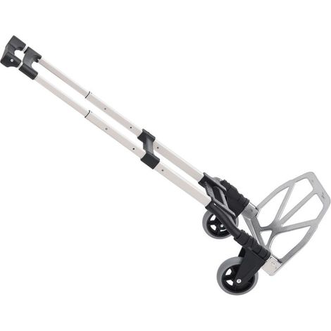 Chariot diable pliable leger telescopique charge 70kg en aluminium argent-noir (1/5)
