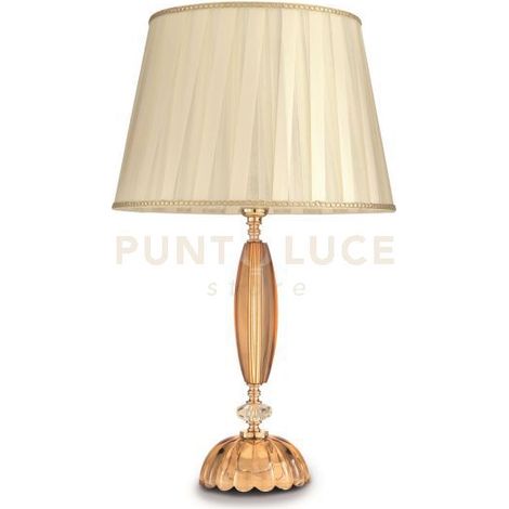 LUME GRANDE CECILIA CRISTALLO AMBRA 1 LUCE ATTACCO E27 CON PARALUME D.40CM