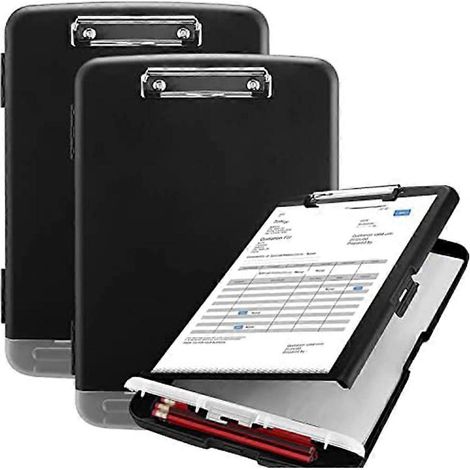 Set aus 2 Dokumentenhaltern mit Aufbewahrung, A4-Format, großes Fassungsvermögen, für Pflegekräfte, robust, mit Metallclip. (1/5)