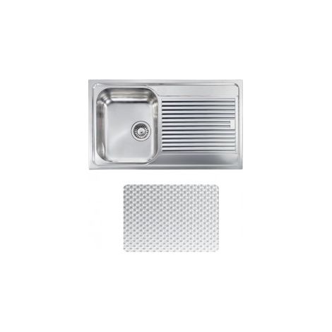 CM 011293.S1.01.2016 Zenith Lavello da Incasso 1 Vasca con Gocciolatoio a Destra Acciaio Inox Antigraffio (86x50 cm) colore Inox Antigraffio (1/5)