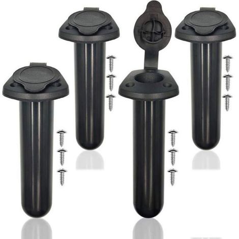 Support Canne A Peche Encastré Kayak - ABS - Diametre Interieur 38 mm - Angle 30 Degres - Pour Canoe Kayak - 4 Unites (1/4)