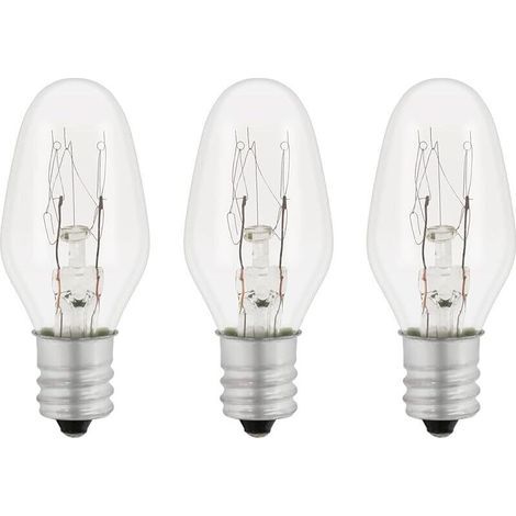 E12 7W Ampoule de Remplacement, Blanc Chaud 2700K, 40LM, AC 230V, Ampoules Incandescentes, pour Ampoule d'orientation, Lampe en Cristal à Sel, Lampe en Pierre de Sel, Veilleuse, Lot de 3 (1/5)
