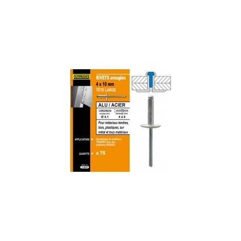Aluminium / Stahl Nieten mit Großkopf Bezeichnung 25 Nietenø Niet X Länge 4,8 X 30 mm Dicke zum Verpressen 23,0 bis 25,0 mmø Krone 14