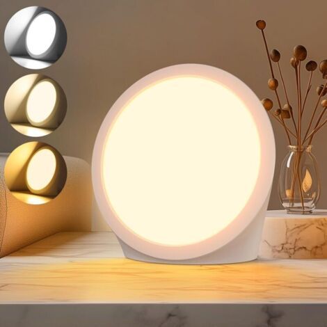 Lampe de Luminothérapie, 10000 Lux Photothérapie Lampe de du Jour avec 3 Couleurs de Lumière, 6 Minuteurs, 5 Intensités Lumineuses Réglable, Lampe Solaire Sans UV Fonction Pour Bureau Maison (1/3)