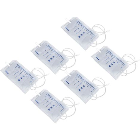 Lot de 25 poches de drainage urinaire en latex naturel, anti-odeurs et anti-fuites, jetables, pour homme âgé, 1000 ml (1/5)