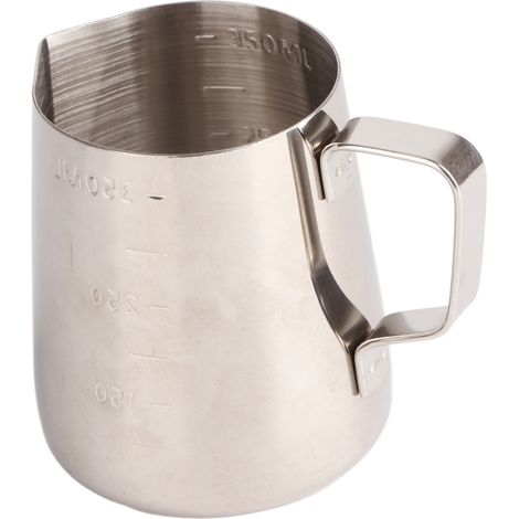 Milchaufschäumkännchen aus Edelstahl, ideal zum Verdicken von Kaffee, Latte Macchiato und anderen Getränken, mit doppelseitiger Skala, 350 ml (1/5)