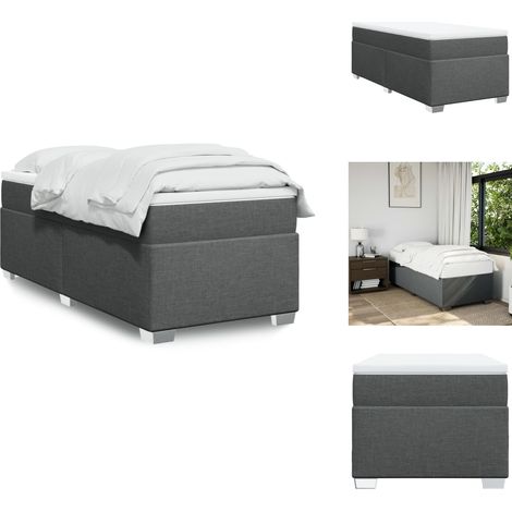 Boxspringbett mit Matratze Dunkelgrau 90x190 cm Stoff - Boxspringbett - Doppelbett - Bettenrahmen - Matratze - Nachttisch (1/5)