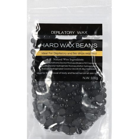 100g Sachet Cire Noire Dure Épilation Jambes Bras Sans Bandes - Haricots de Cire (1/5)