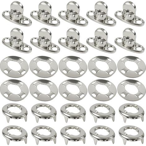 Fermeture À Bouton Rotatif - Acier Inoxydable Marine - Pour Auvent Bateau Bâche Toile - 10 Ensembles (1/5)