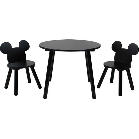 Set Tavolino e 2 sedie sagomate Mickey Mouse Black