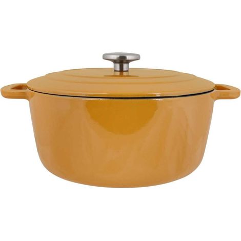 Cocotte avec couvercle - COSY & TRENDY - FONTESTIC - Fonte émaillée- Ø28 cm - 6,15 L - Tous feux dont induction - Ambre (1/5)