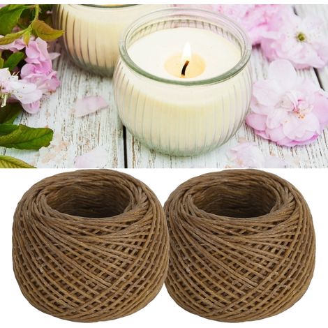 2 pièces Mèches à Bougie Chanvre 1,2 mm Écologiques et Sécuritaires pour Lampe à Huile DIY et Aromathérapie (1/5)