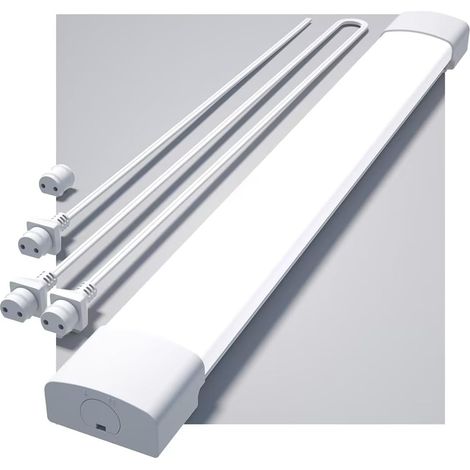 Modlicht 18W Réglette LED Blanc 60cm-2000LM,Blanc froid 5000K,IP65,Plafonnier étanche pour salle de bain,cave [Classe E] (1/5)