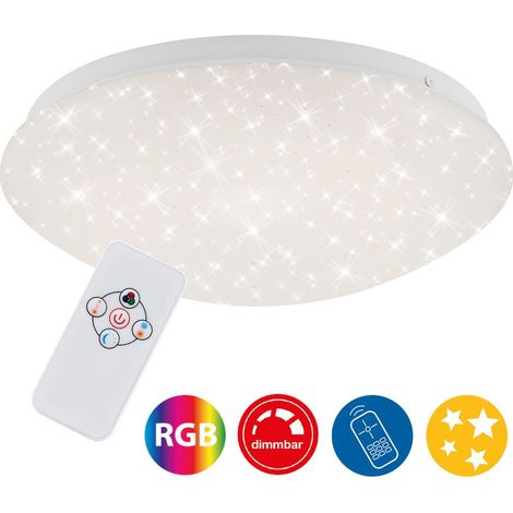 LED Deckenleuchte Dimmbar RGB Fernbedienung 10W weiß Metall-Kunststoff Briloner