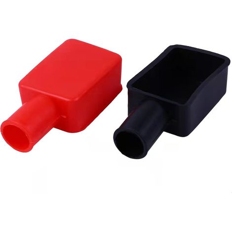 2 Pcs Couvre Bornes Batterie, Auto Battery Terminal Cover Capuchons de Protection Doux et Flexible Isolation Rouge et Noir Positif et Négatif Couvercle de Protection Batterie pour Voiture Camions (1/5)