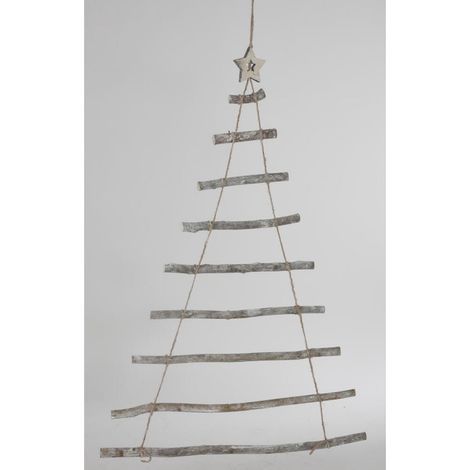 12x Wanddekoration Tannenbaum Holz Äste Weihnachten Nikolaus Christmas Hängend (1/5)