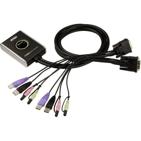 Aten CS682 - Commutateur KVM DVI USB à 2 ports avec audio (1/4)