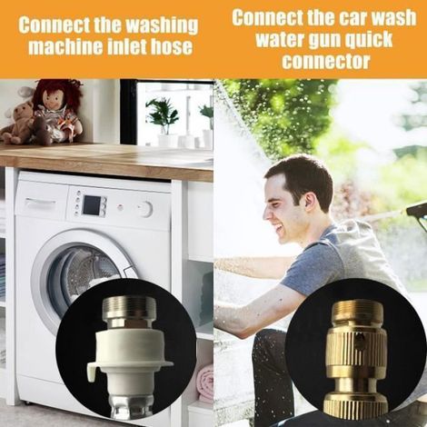 Adaptateur Robinet Tuyau Arrosage Connecteur Nez de Robinet Laiton M24 Adaptateur Robinet Cuisine pour 2 Pièces et Raccords de (1/4)