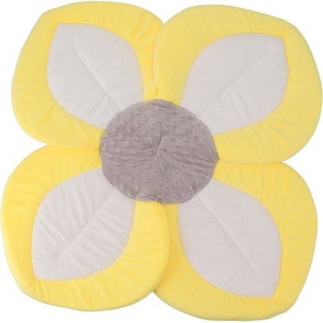 Tapis de bain bébé fleuri, 4 pétales en peluche, support doux, coussin de baignoire pour nourrisson et nouveau-né, type 1 (1/5)