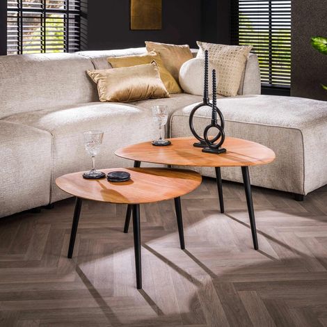 Coffee Table Organic LaDoble Wood set of 2 (1/4)