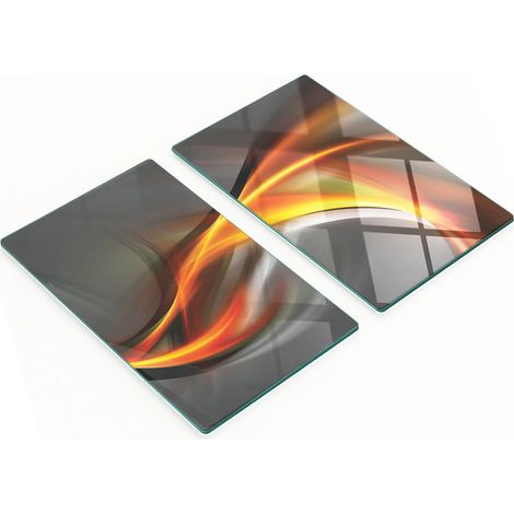 Küchenschneidebretter aus Glas mit abstraktem Wellenmuster, 2 x 30 x 52 cm (1/5)