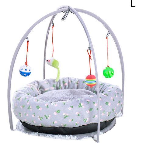 Salle de sport multifonctionnelle pour chat, avec jouets suspendus interactifs, tente de lit pour chiens et chats L (1/5)