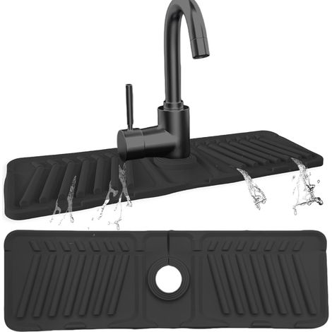 1 Tapis D'égouttement En Silicone, 44x14 Cm, Pente 7°, Pliable 90°, Pour Évier De Cuisine (1/5)