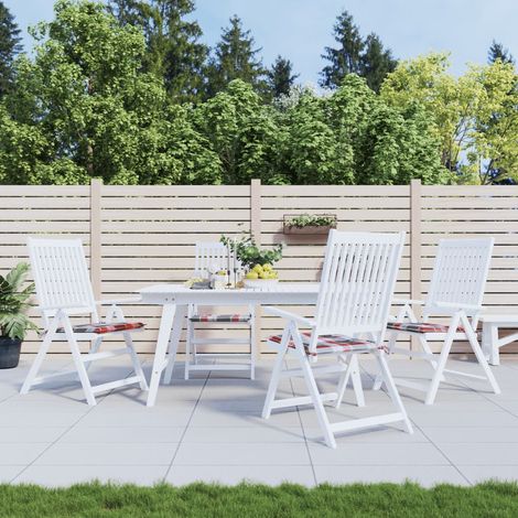 Gartenstuhl-Kissen 4Stk. Rot Karomuster 50x50x4cm Oxford-Gewebe