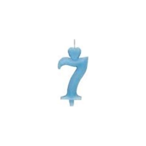 Bougie numéro 7 Cœur Gâteau Bleu