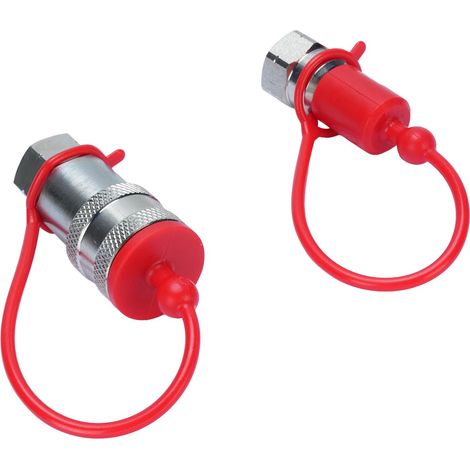 Satz mit 2 Schnellkupplungen für Hydraulik, 1/4 Zoll, NPT ISO7241-A, gehärteter Stahl, mit Staubkappe