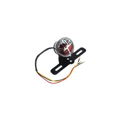 Luz trasera retro, luz de freno, soporte para luz de matrícula trasera, lámpara trasera chopper, luz de freno negra