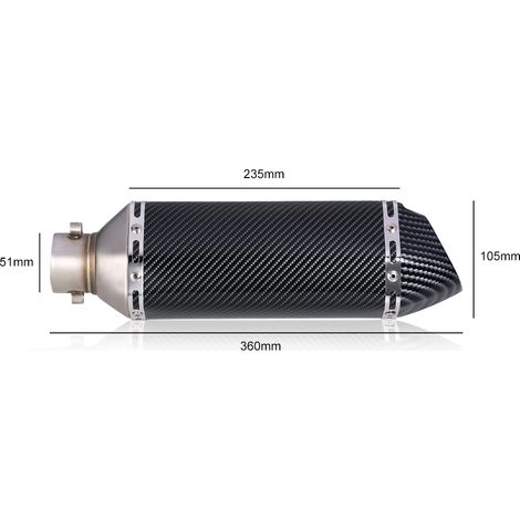 Silencieux d'échappement en Fiber de carbone, petit hexagone Oblique, couleur 38-51mm, adapté aux motos et ATV universels (1/5)