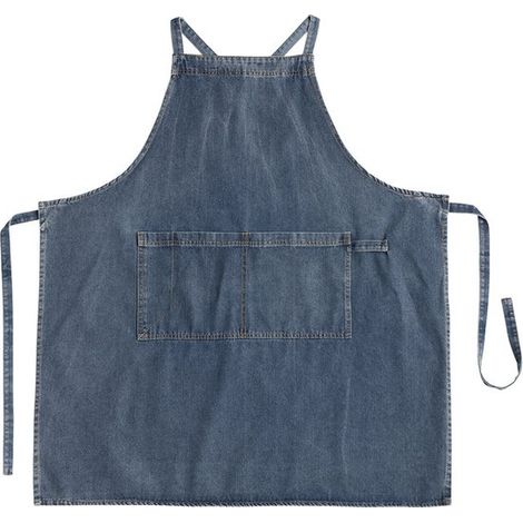 Tablier de cuisine, tablier homme, tablier femme, version épaisse, 85 x 76 cm, bleu clair (1/5)