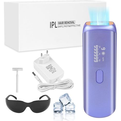 Dispositivo per la rimozione dei peli a luce pulsata intensa (IPL), epilatore laser IPL 3 in 1 HR/SC/RA con 9 livelli di energia, 999.999 impulsi, epilatore elettrico IPL con 2 modalità per donne e uo (1/5)