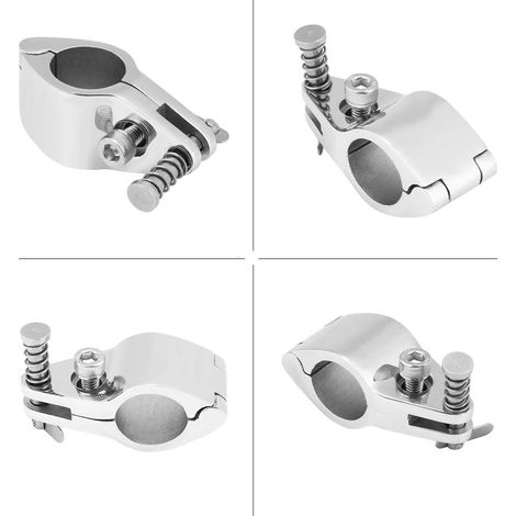 Raccord de Quincaillerie à Charnière Durable en Acier Inoxydable 316 pour Auvent de Bateau Marin, Diamètre Intérieur de 7/8 Pouces, Couleur Argent, pour Application Marine, Bateau, Yacht (1/4)