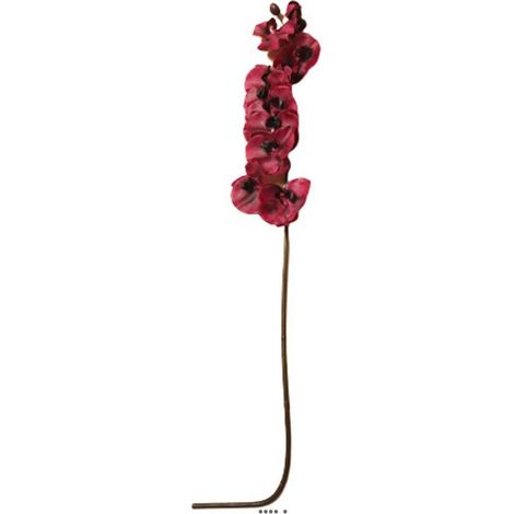 Superbe tige d'orchidée artificielle toucher réel 10 fleurons 110 cm Pourpre - couleur: Pourpre