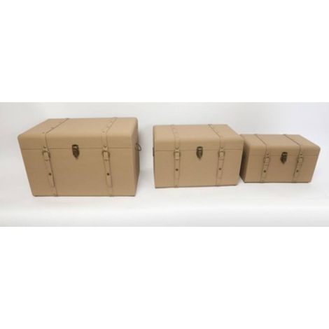 Baule bonie pu taupe x3 - Atmosphera créateur d'intérieur
