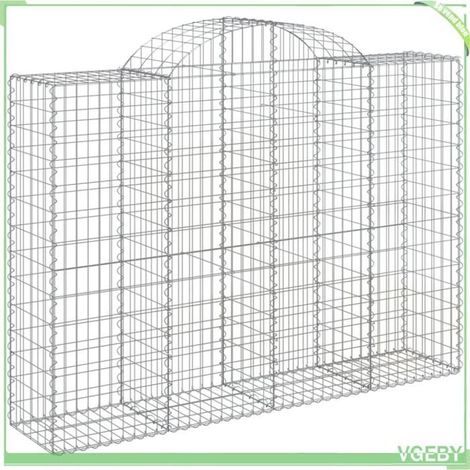 Panier de gabions arqué - FAFEICY - 153497 - 200x50x140/160 cm - fer galvanisé - fil 3,5 mm (1/4)