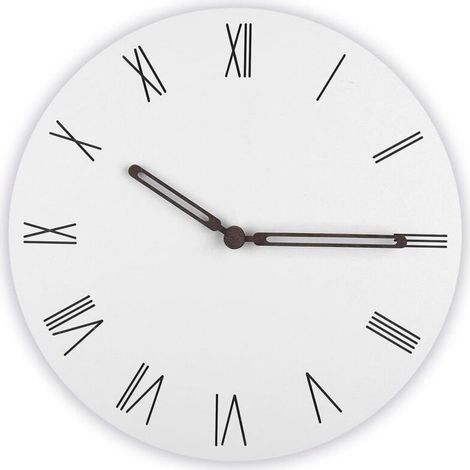 Pendule Murale en Bois, Horloge Ronde Silencieuse, Horloge Murale Mince Moderne, Basics Horloge Murale Traditionnelle, Décoration pour Chambre, Salon, Bureau (30cm, Épaisseur 5mm-Blanc) (1/5)
