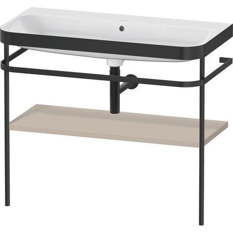 Set Duravit Happy D.2 Plus con soporte metálico, 975x490mm, sin