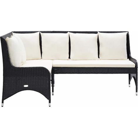 Maison Exclusive - Divani Angolari da Giardino 2 pz in Polyrattan Nero (1/5)