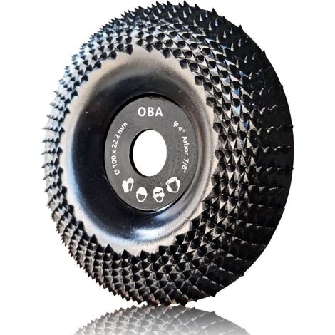 Grinder Wheel Disc 4 Inch Wood Shaping Wheel, Wood Grinding Shaping Disk for Angle Grinders with 7/8” Arbor-DOU (1/4)