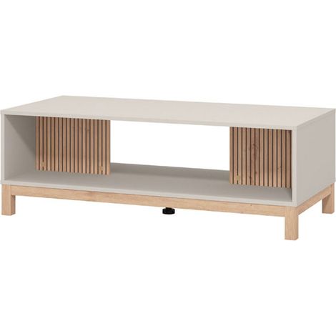 Tavolino da Salotto Leguzzano, con Piedini, un Vano, Forma Rettangolare, 120.5x54.5x41h cm Beige