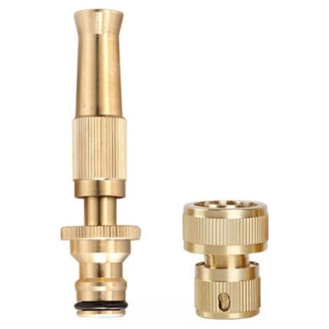 All-copper Direct Spray Water Gun with 4-point Water Connector, Car Wash Water Gun, Garden Watering Gun (1/5)
