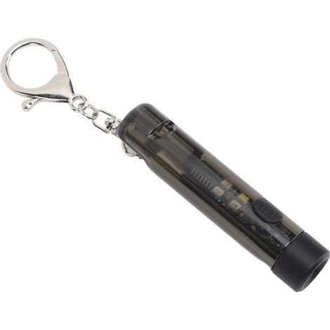 Lampe torche porte-clés rechargeable ultra-légère et portable, mini lampe torche LED, petite lampe d'urgence domestique avec 2 modes et sifflet intégré ASTEY S01 Noir (1/5)