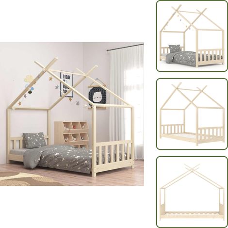 The Living Store Cadre de lit d'enfant Bois de pin massif 70x140 cm - Lit Bébé - Lit Enfant - Cadre De Lit - Mobilier Enfant - Décoration Chambre Enfant