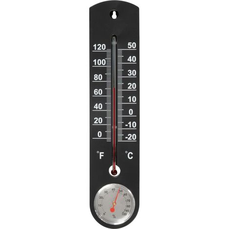 Thermometer Strend Pro TMS-055 BlackBar, Außen, für Fenster, 250x55x12 mm, Kunststoff, mit Hygrometer (1/4)